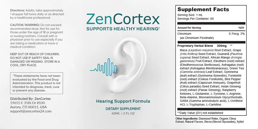 ZenCortex Product Label